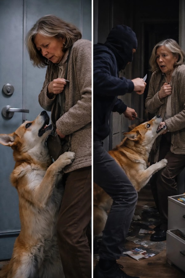 När vi kom hem efter promenaden och jag just skulle öppna dörren, kastade sig min hund plötsligt mot mig och började ihärdigt hindra mig från att gå in; men när jag till slut knuffade bort honom och med svårighet kom in i lägenheten, förstod jag med skräck varför han betedde sig så märkligt