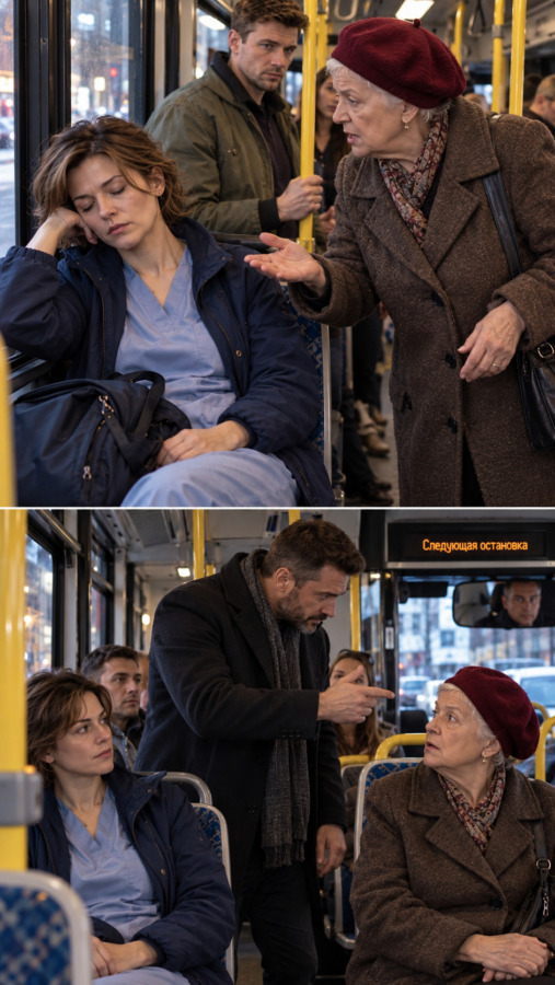 Jag åkte buss hem efter ett 24-timmarspass på sjukhuset och höll bokstavligen på att somna där jag satt, när en kvinna som stod bredvid mig plötsligt började skaka mig i axeln och krävde att jag skulle ge henne min plats