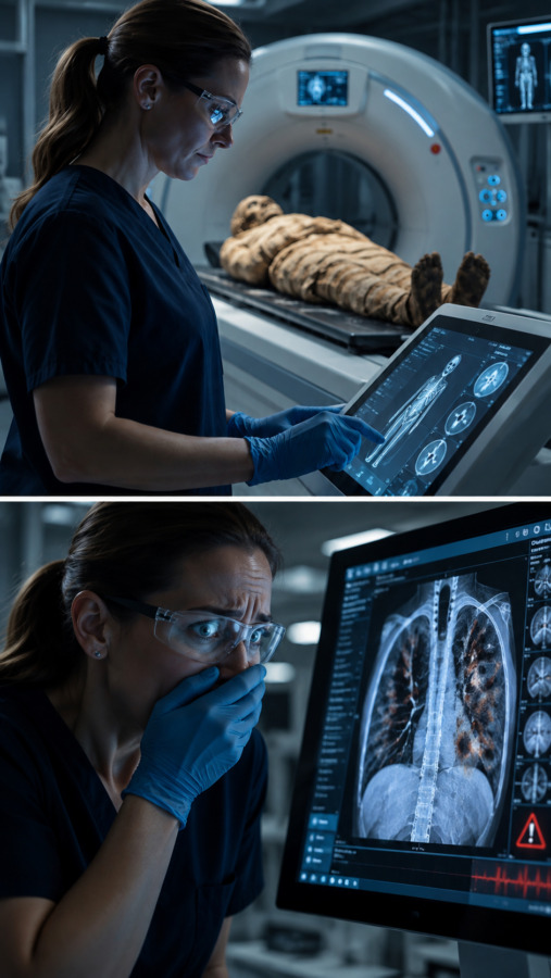 Arkeologer hittade en över 3 200 år gammal mumie i en förseglad stengrav, men under en datortomografi upptäckte en forskare en märklig detalj inuti kroppen