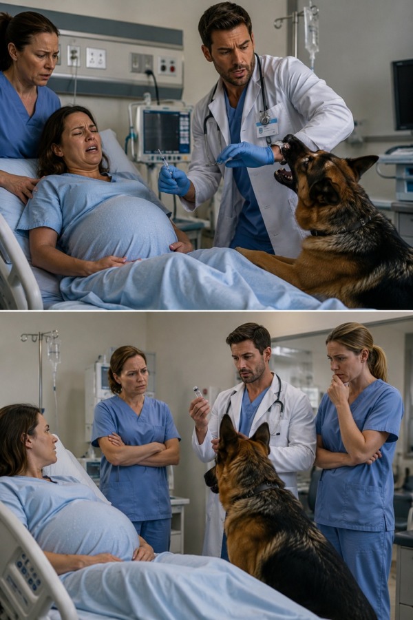 En gravid kvinna fördes till sjukhuset i sjunde månaden av sin graviditet med svåra buksmärtor. Läkarna skulle just ge henne en spruta när hennes hund plötsligt grep tag i läkarens arm med tänderna och hindrade honom från att komma nära sin ägare; alla trodde att hunden bara hade blivit rädd, men några minuter senare upptäcktes något som fick läkarna att känna obehag